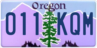 OR license plate 011KQM