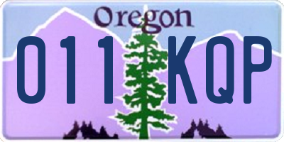 OR license plate 011KQP