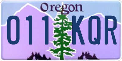 OR license plate 011KQR