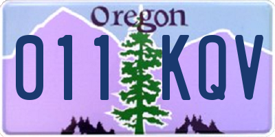 OR license plate 011KQV