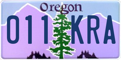 OR license plate 011KRA