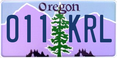 OR license plate 011KRL