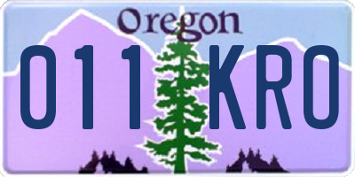 OR license plate 011KRO