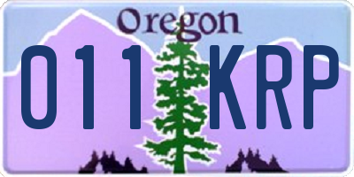 OR license plate 011KRP
