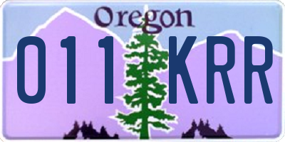 OR license plate 011KRR