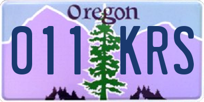 OR license plate 011KRS