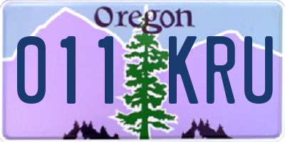 OR license plate 011KRU