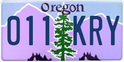 OR license plate 011KRY