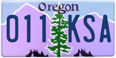 OR license plate 011KSA