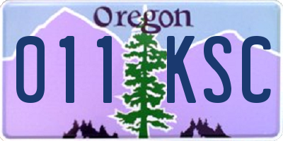 OR license plate 011KSC