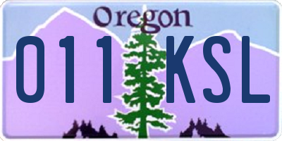 OR license plate 011KSL