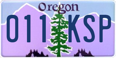 OR license plate 011KSP