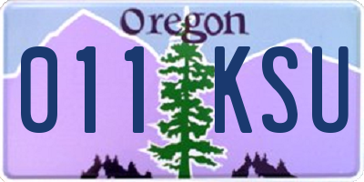 OR license plate 011KSU