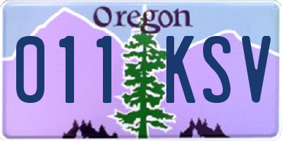 OR license plate 011KSV