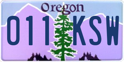 OR license plate 011KSW