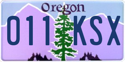 OR license plate 011KSX