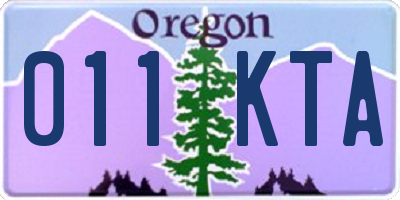 OR license plate 011KTA
