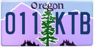 OR license plate 011KTB