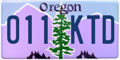 OR license plate 011KTD