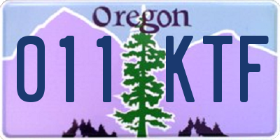 OR license plate 011KTF