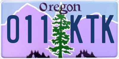 OR license plate 011KTK