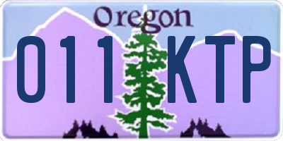 OR license plate 011KTP