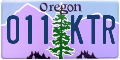 OR license plate 011KTR