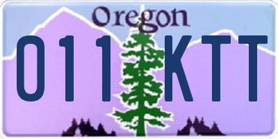 OR license plate 011KTT