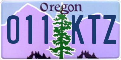 OR license plate 011KTZ