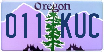 OR license plate 011KUC