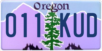 OR license plate 011KUD