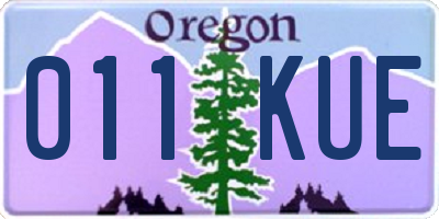 OR license plate 011KUE