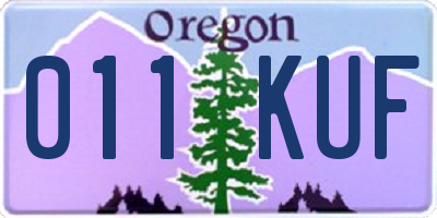 OR license plate 011KUF