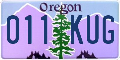 OR license plate 011KUG