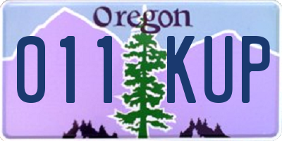 OR license plate 011KUP