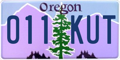 OR license plate 011KUT