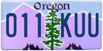 OR license plate 011KUU
