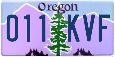 OR license plate 011KVF