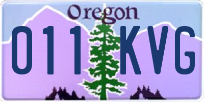 OR license plate 011KVG
