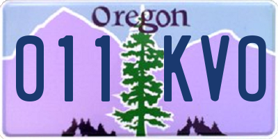 OR license plate 011KVO