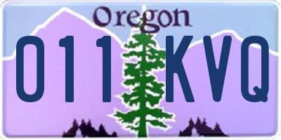 OR license plate 011KVQ