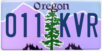 OR license plate 011KVR