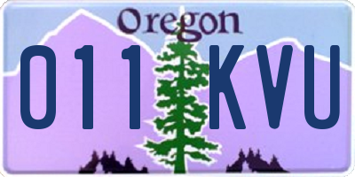OR license plate 011KVU