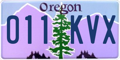 OR license plate 011KVX