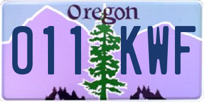 OR license plate 011KWF