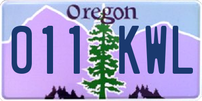 OR license plate 011KWL