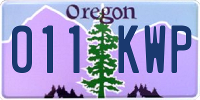 OR license plate 011KWP