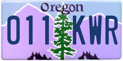 OR license plate 011KWR