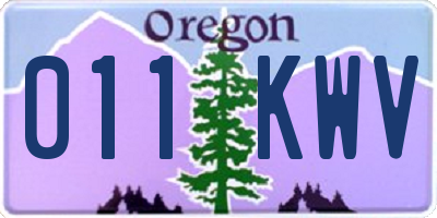 OR license plate 011KWV