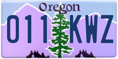 OR license plate 011KWZ